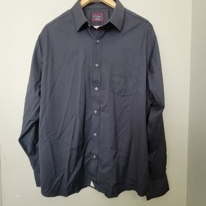 UntuckIT Wrinkle-Free Performance Gironde Shirt Black Regular Fit XL